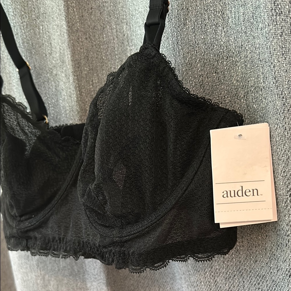 Auden Sheer Black Lace Bra